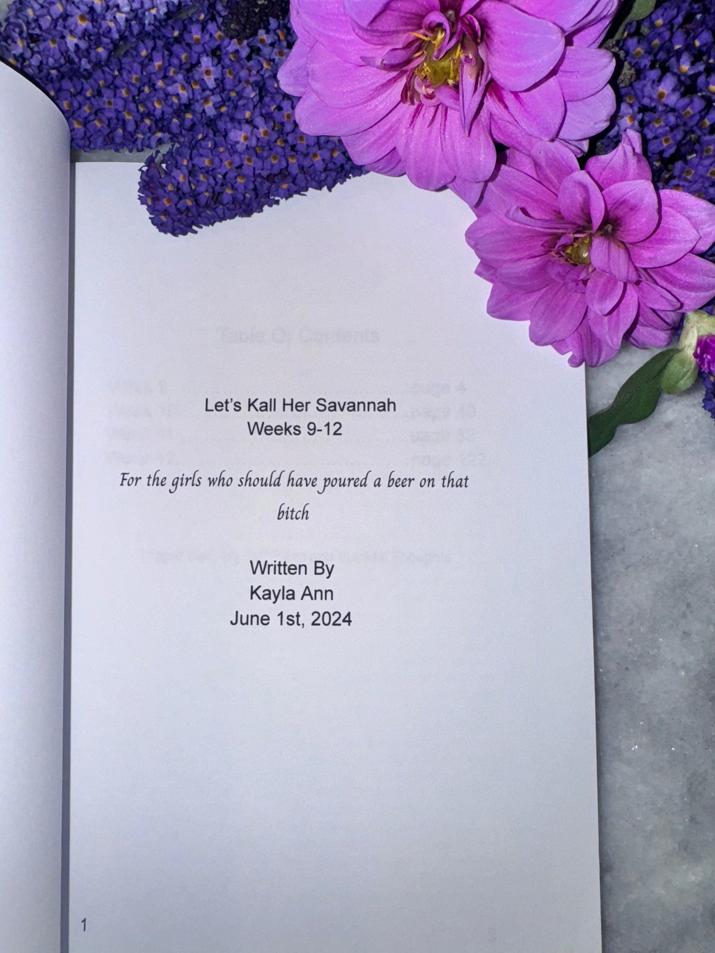 Let’s Kall Her Savannah Manuscript 3, Weeks 9-12